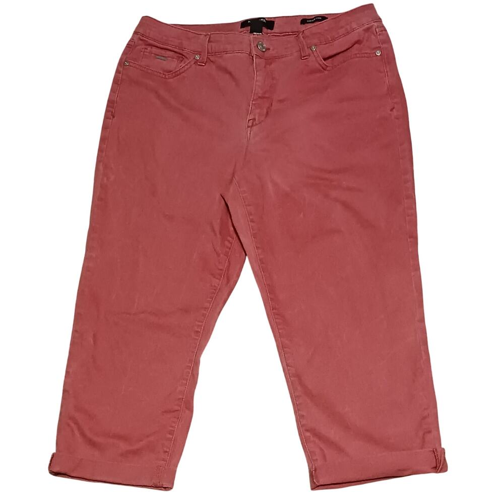 NineWest Coral Christy Capri Jeans in Womens Size 12 High-Rise 30Wx20L EUC